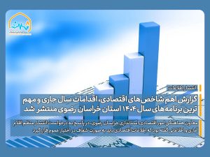 گزارش اهم شاخص‌های اقتصادی، اقدامات سال جاری و مهم‌ترین برنامه‌های سال 1404 استان خراسان رضوی منتشر شد