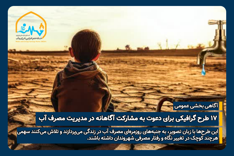 🔰 17 طرح گرافیکی برای دعوت به مشارکت آگاهانه در مدیریت مصرف آب