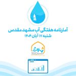 آمارنامه هفتگی آب مشهد مقدس شنبه ۱۷ آبان ۱۴۰۴