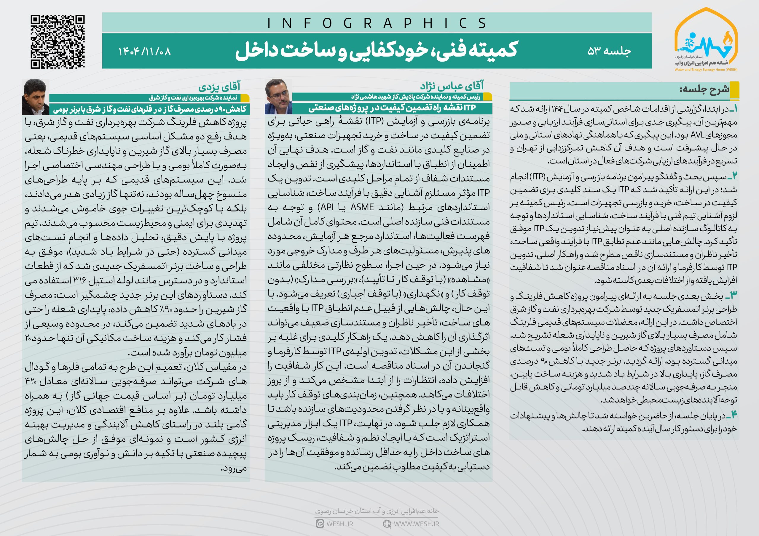 اینفوگرافی جلسه 53 کمیته فنی، خودکفایی و ساخت داخل