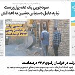 آب بدون درآمد در خراسان رضوی ۳۴.۴ درصد است